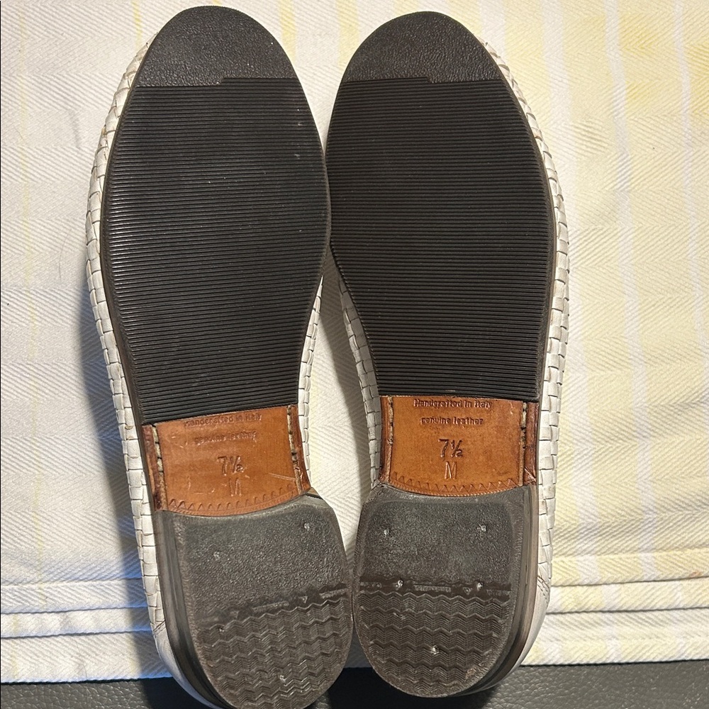 Bruno Magli Woven White Leather Penny Loafers size 7.5 fit like an 8.5 women’s - Picture 8 of 8